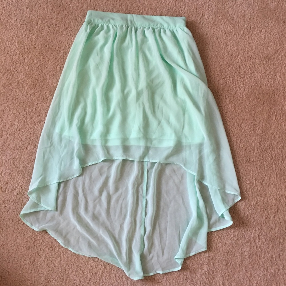 Forever 21 - Seafoam green asymmetrical skirt - Picture 1 of 4